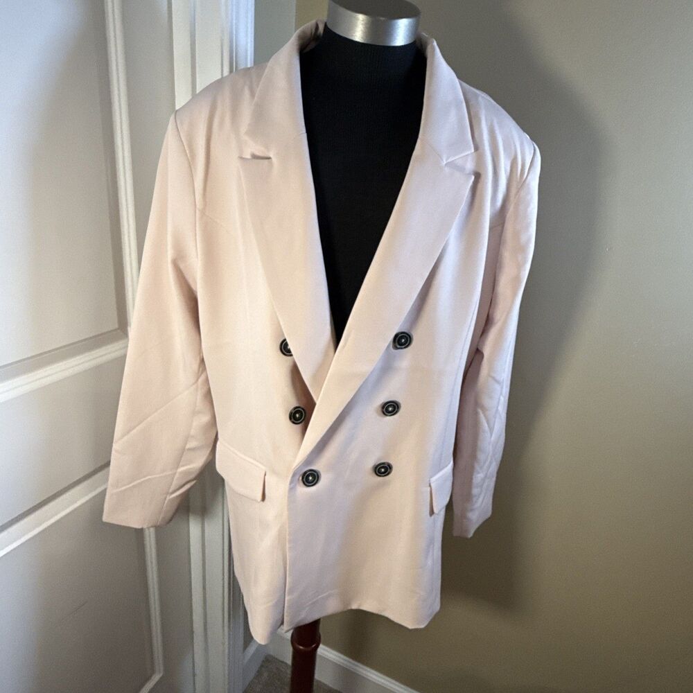 Maurices Blush Pink Double Breasted Blazer XXL NWOT